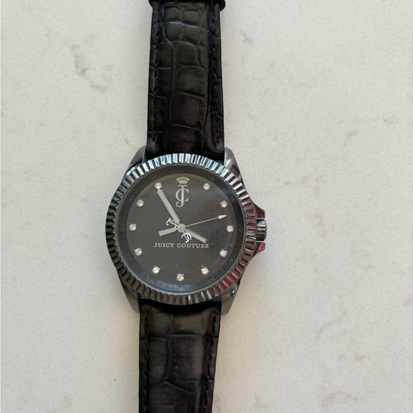 Juicy Couture Genuine Black Leather Watch - Picture 2 of 5